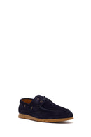 Men's Navy Blue Lace-up Suede Leather Casual Shoes | Derimod