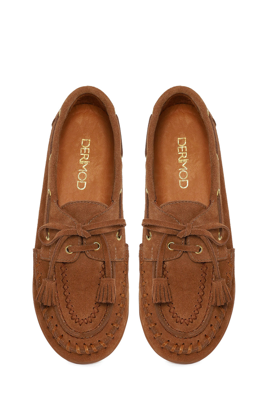 Women's Tan Tassel Suede Leather Loafer
