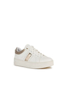Geox Women's White D Skyely Lace-up Leather Sports Shoes | Derimod