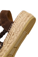 Women's Brown Suede Leather Espadrilles | Derimod