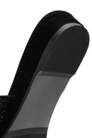 Women's Black Stoned Leather Slippers | Derimod