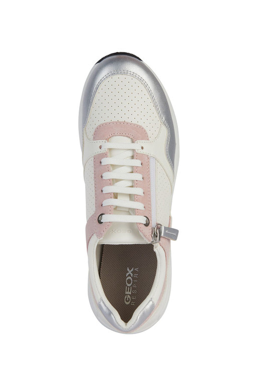 Geox Women's White Bulmya Lace-up Leather Sneaker
