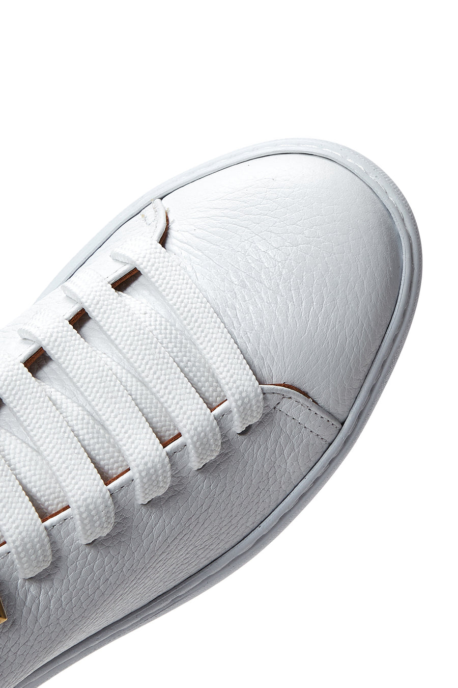 Kadın Beyaz Bağcıklı Deri Sneaker