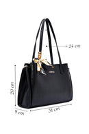 Women's Black Patterned Classic Handbag | Derimod