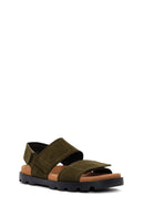 Camper Men's Green Brutus Leather Sandals | Derimod