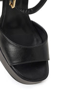 Woman Black Platform Thick High-Heeled Sandals | Derimod