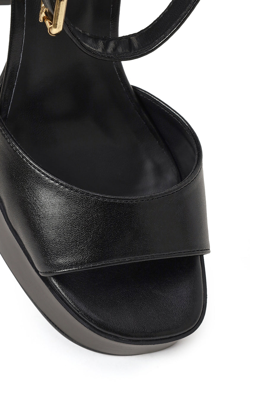 Woman Black Platform Thick High-Heeled Sandals