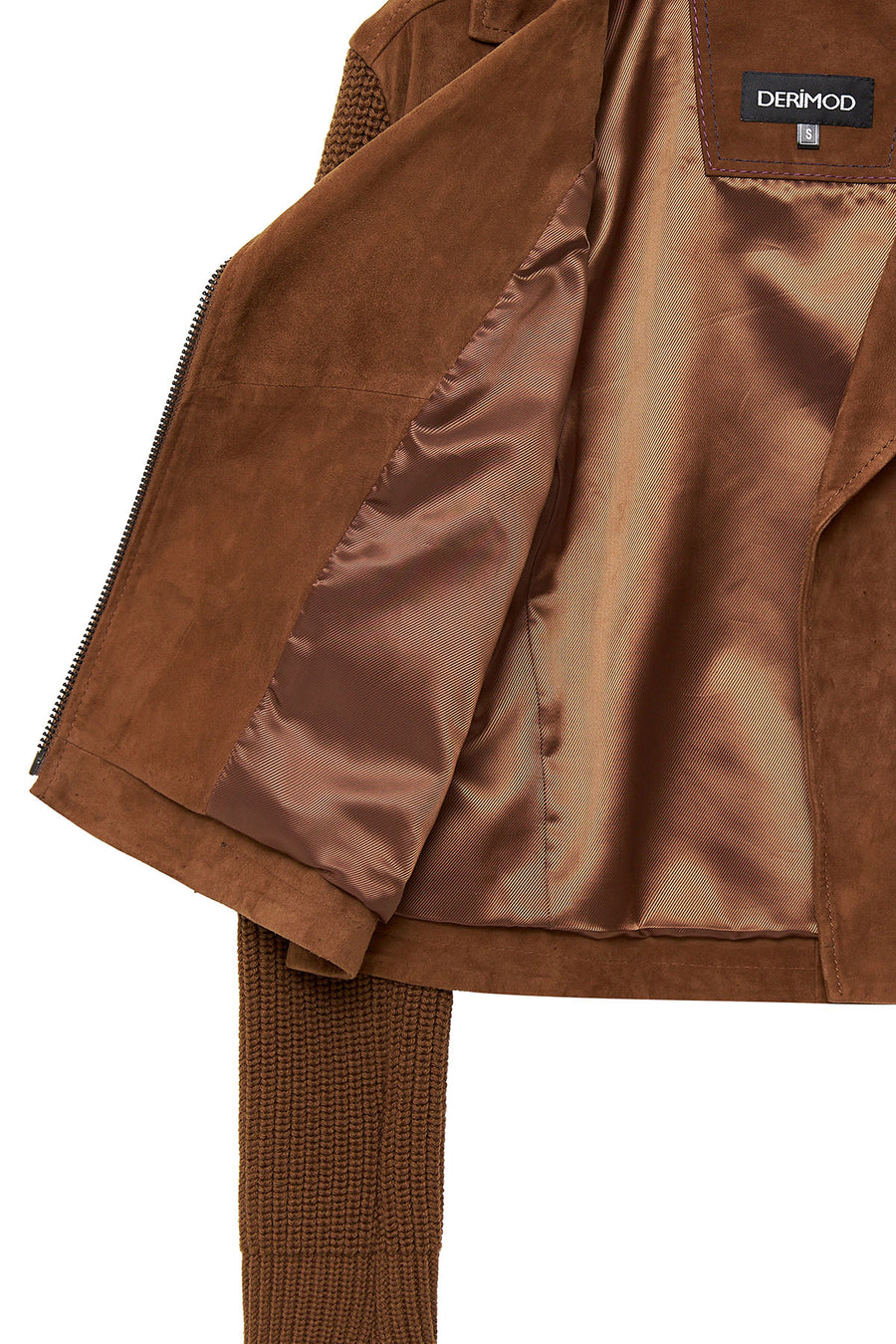 Marcy Women's Brown Double Breasted Suede Leather Jacket