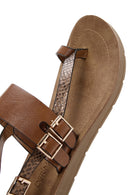 Women's Tan Back Strap Flip Flop Sandals | Derimod