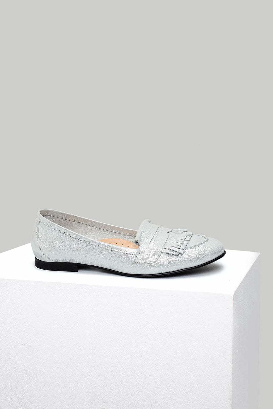 Gray Women's Leather Loafer