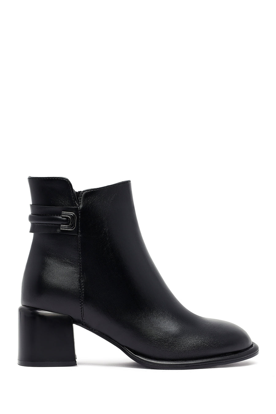 Woman Black Zippered Thick Heel Boots 25WFE402018 | Derimod