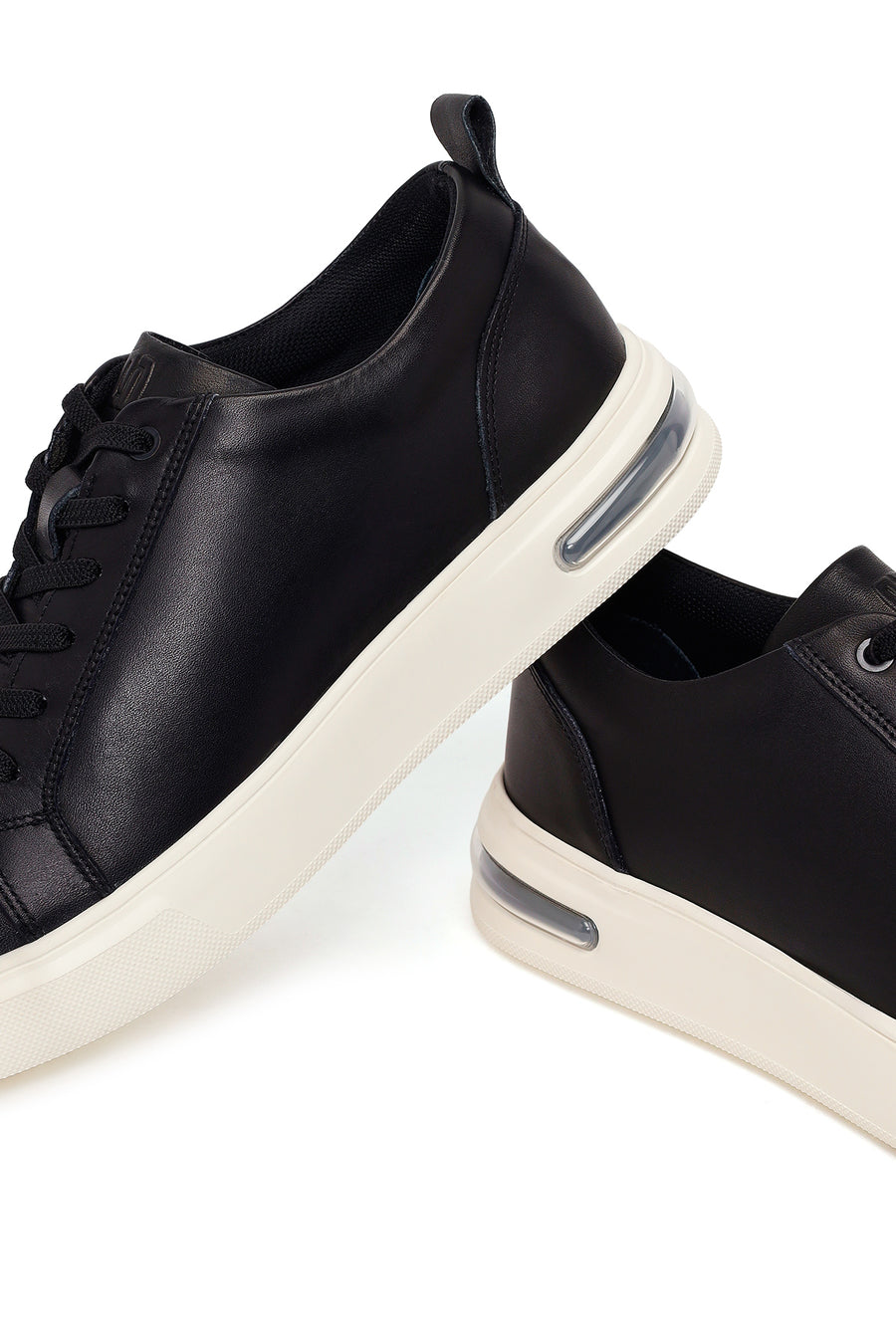 Erkek Siyah Bağcıklı Deri Sneaker