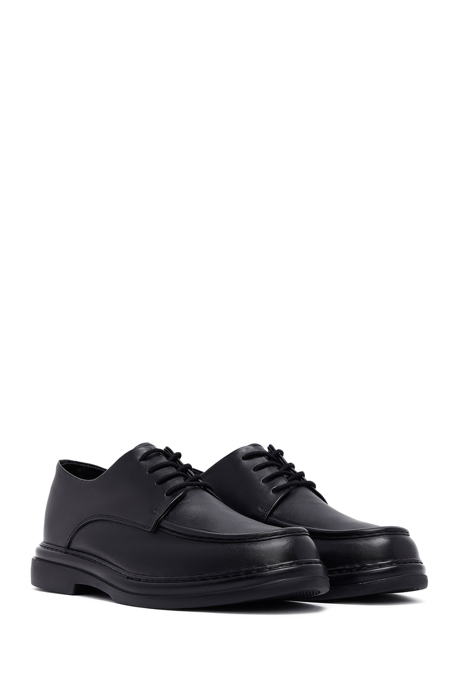 Male Black Lace-up Leather Casual Shoes