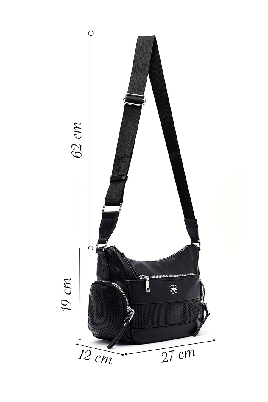 Women's Black Long Strap Crossbody Bag