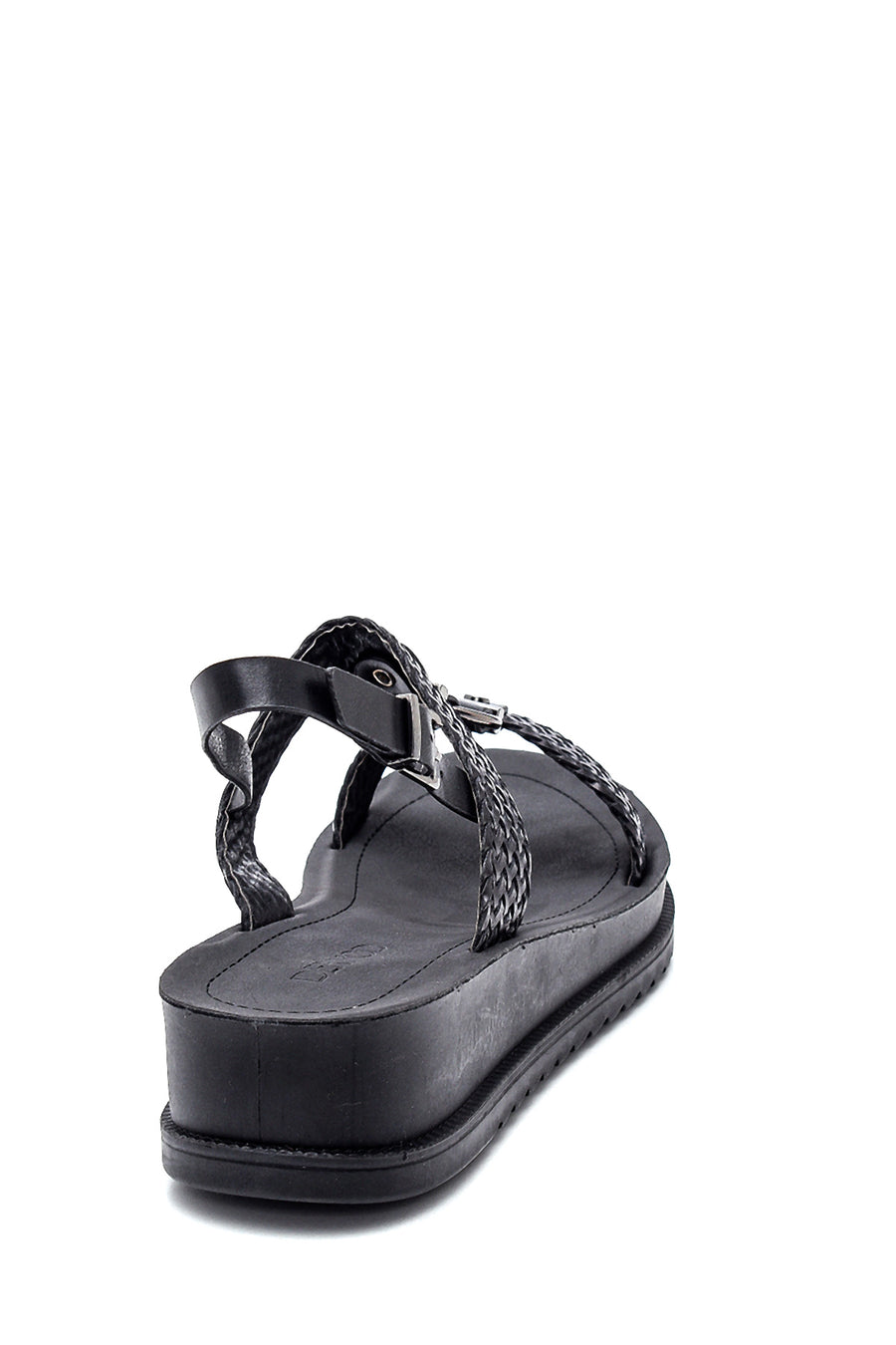 Women's Black Thick Sole Sandals