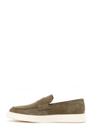 Erkek Haki Süet Deri Casual Loafer | Derimod