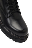 Men's Black Zippered Thick-Soled Leather Boots | Derimod