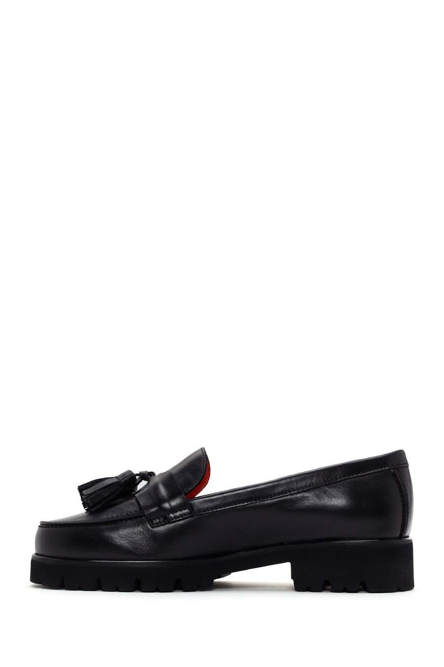 Derimod Gritti Women's Black Leather Masculine Loafer