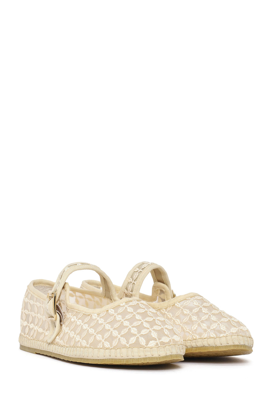 Women's Cream Buckle Espadrilles