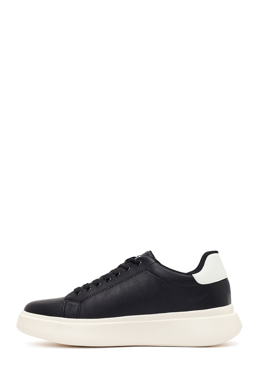 Erkek Siyah Bağcıklı Kalın Tabanlı Sneaker