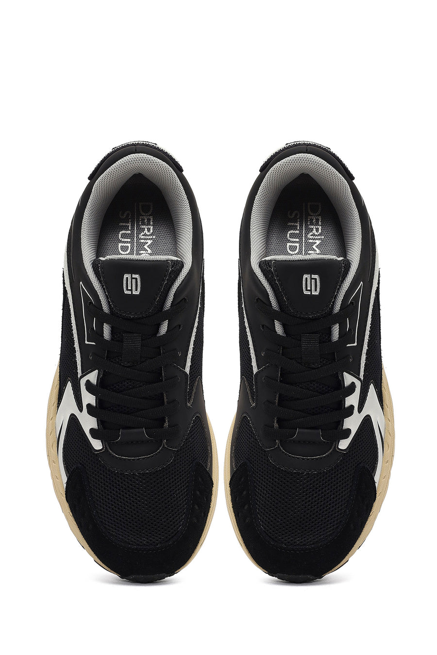 Derimod Studio Men's Black Lace-Up Thick-Soled Sneaker