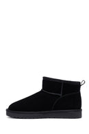 Woman Black Fur-Lined Suede Teddy Boots | Derimod