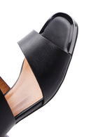 Women's Black Short Thick Heeled Slippers | Derimod