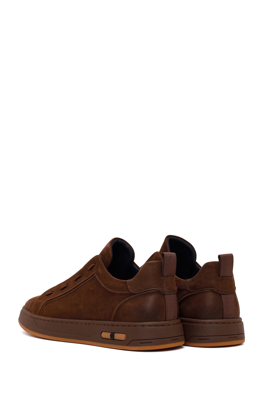 Male Brown Lace-Up Nubuck Leather Sneaker