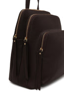 Woman Brown Leather Backpack | Derimod