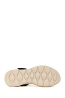 Woman Black Thick-Soled Fabric Comfort Sandal | Derimod
