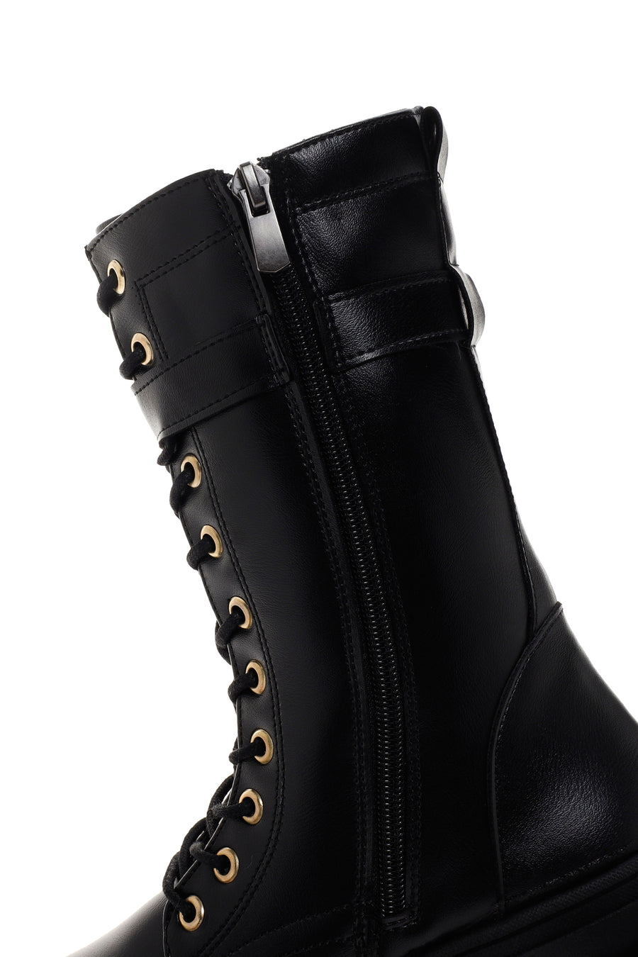 Women's Black Thick Soled Zippered Boots