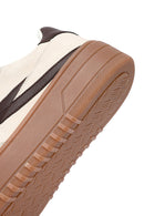 Women's Beige Lace-Up Thick-Soled Sneaker | Derimod