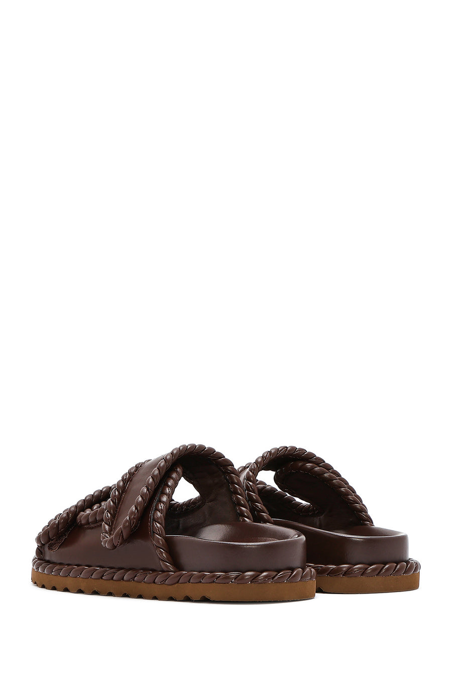 Women's Brown Strappy Slippers