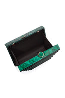 Women's Green Long Chain Strap Mini Box Clutch Bag | Derimod