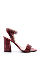 Women's Snakeskin Patterned Heeled Shoes | Derimod