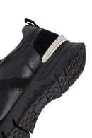 Kadın Siyah Bağcıklı Deri Sneaker | Derimod