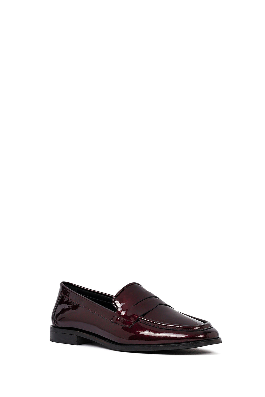Kadın Bordo Deri Klasik Loafer