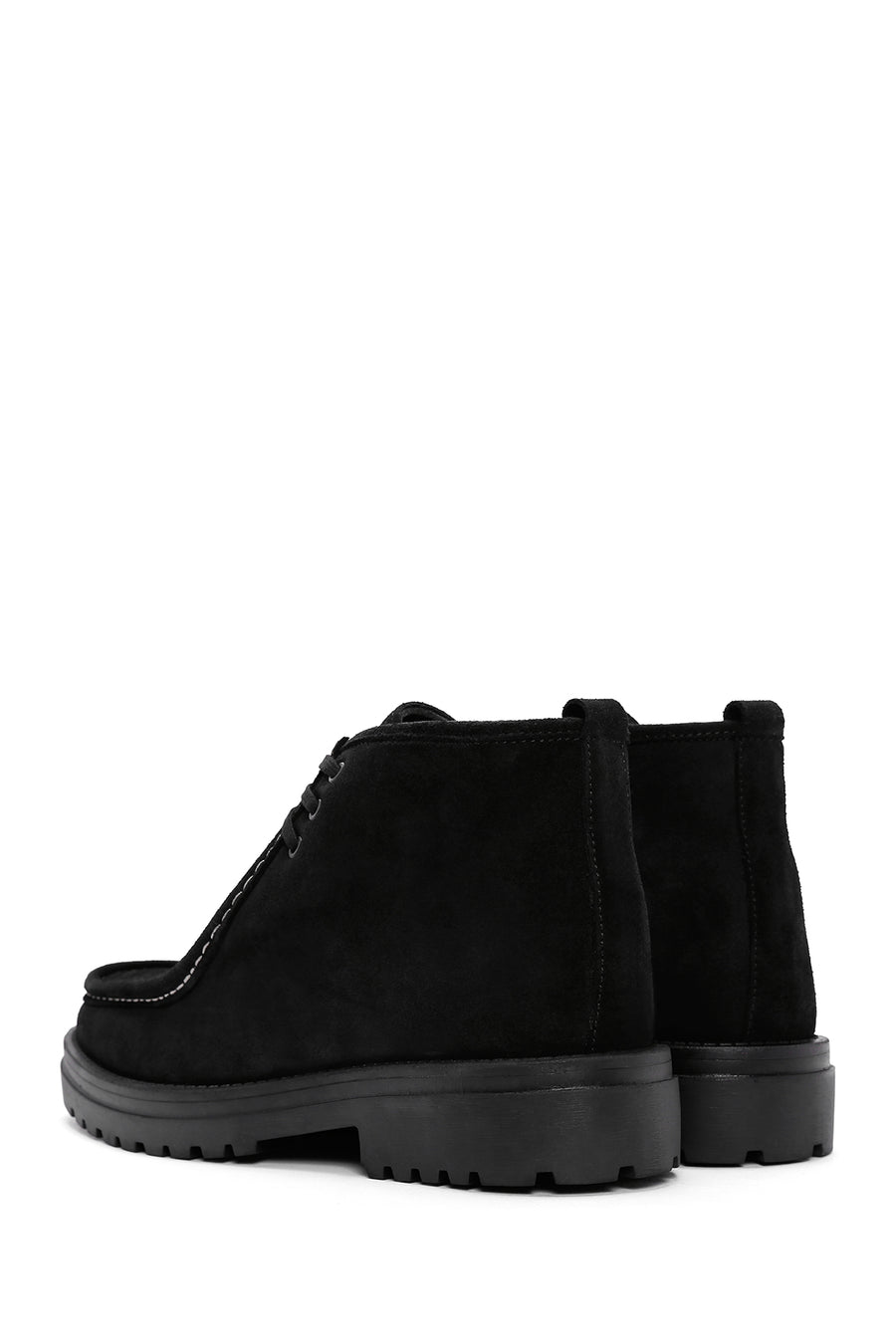 Men's Black Zippered Suede Leather Boots
