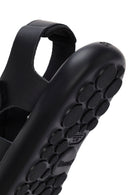 Camper Men's Black Pelotas Flota Leather Sandals | Derimod