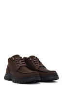 Male Brown Lace-Up Chunky-Soled Nubuck Leather Casual Boots | Derimod