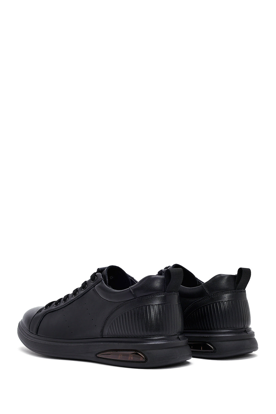 Male Black Lace-Up Leather Sneaker