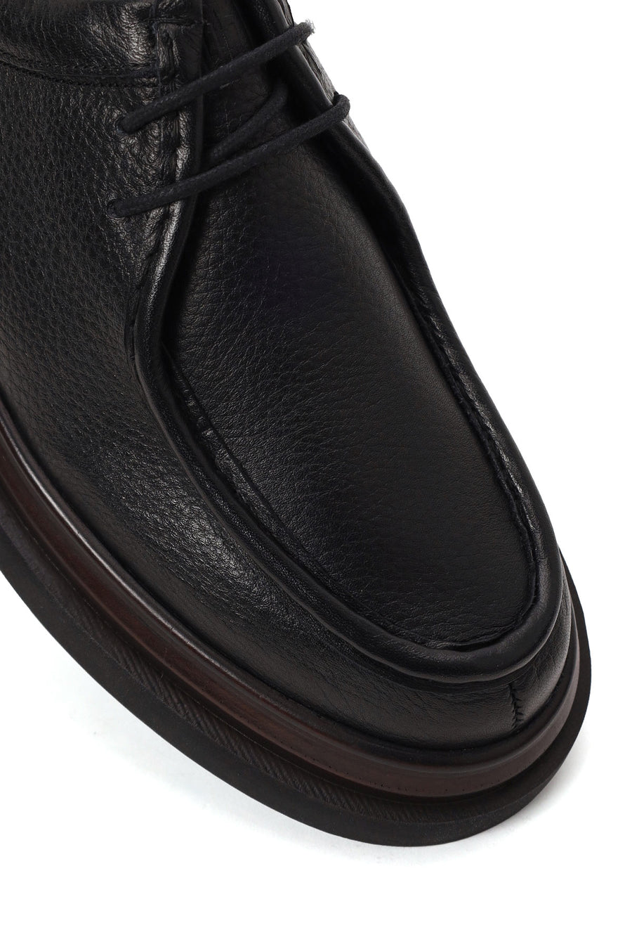 Male Black Lace-up Leather Casual Shoes