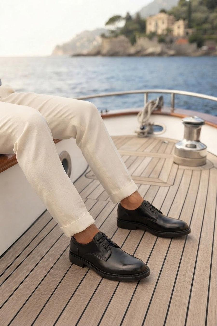 Male Black Lace-up Leather Casual Shoes