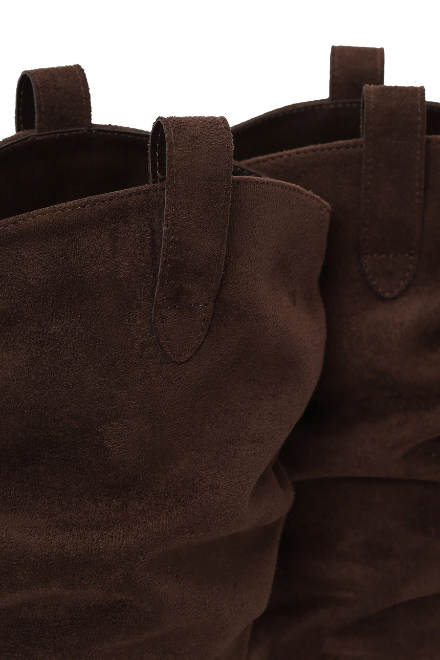 Woman Brown Zip Closure Chunky Heeled Suede Cowboy Boots