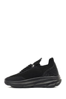 Derimod Zero Women's Black Lace-Up Thick-Soled Fabric Sneaker | Derimod