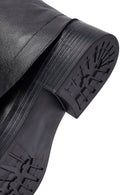Women's Black Buckled Biker Leather Boot | Derimod