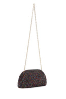Women's Multi-Colored Long Chain Strap Stone Evening Clutch Bag | Derimod