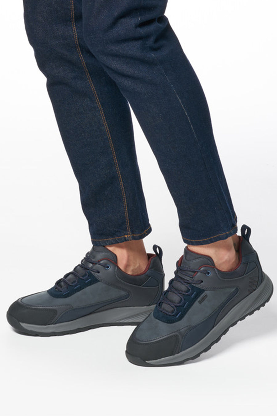
Geox Men's Navy Blue Lace-up Leather Sneaker
