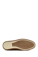 Women's Tan Buckled Suede Leather Comfort Loafer | Derimod