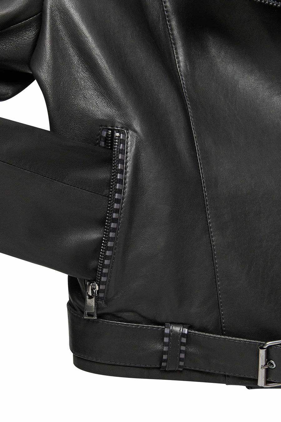 Angel-X Women's Black Biker Leather Jacket